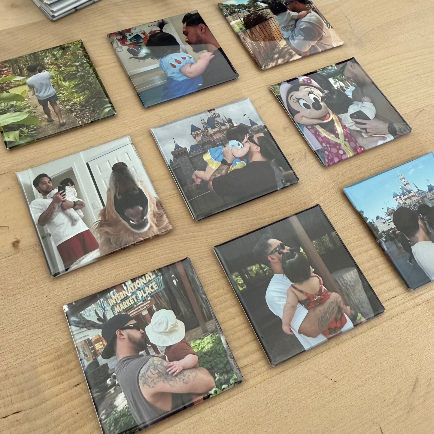 CUSTOM PHOTO MAGNETS | SET OF 9 PERSONALIZED 2" x 2" SQUARES